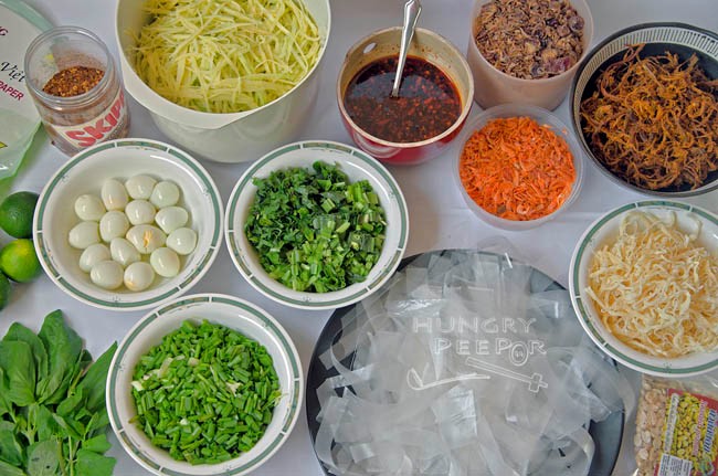 A Mixture Of Colors With Vietnamese Rice Paper Salad Bánh Tráng Trộn