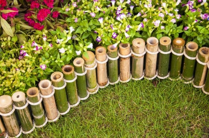 15. Edge your garden with bamboo bits
