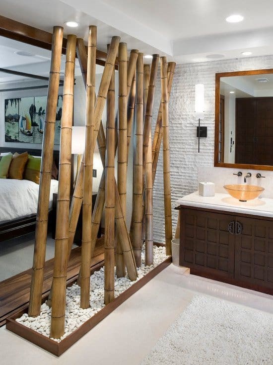 5. Separate various spaces using bamboo dividers