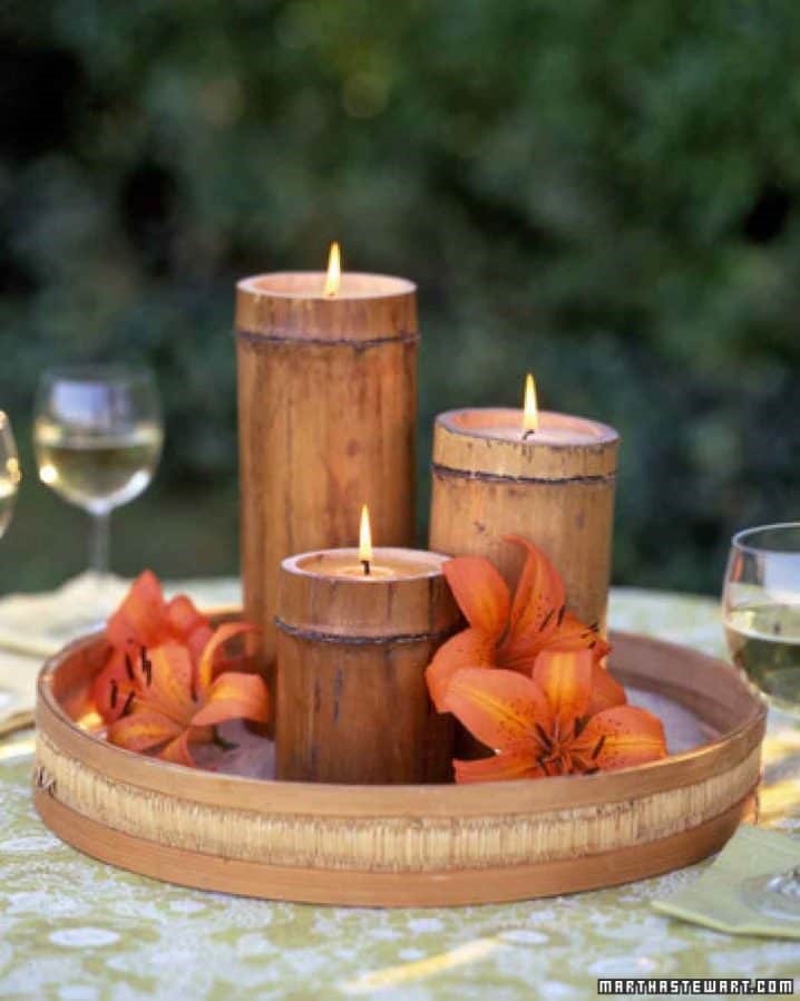 8. Nestle wax in BAMBOO and create scented candles