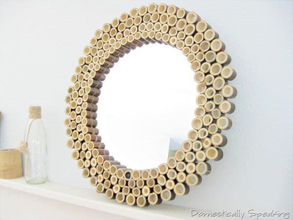 bamboo sticks to conceive a BAMBOO SUNBURST MIRROR
